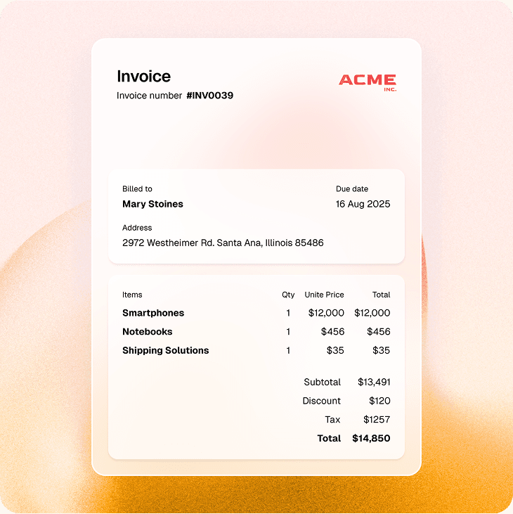 Create professional invoices